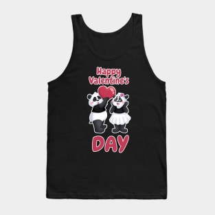 Cute Panda Couple Happy Valentine's Day Tank Top